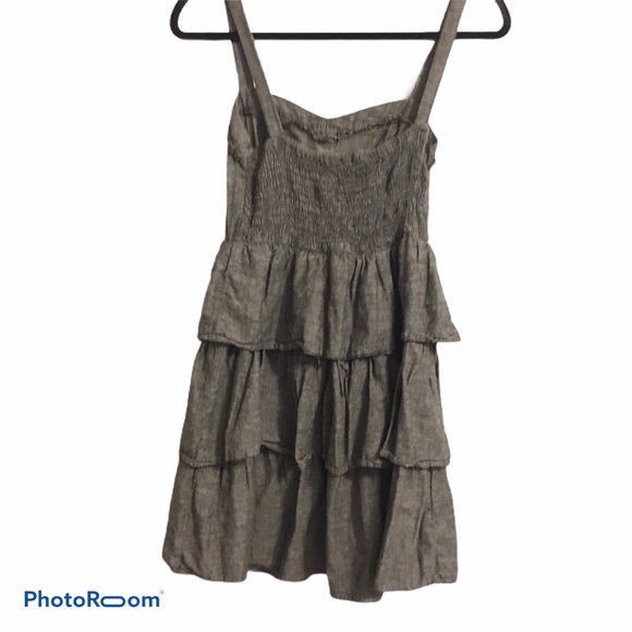 BEBOP BLACK CHAMBRAY TIERED SLEEVELESS DRESS - Picture 2 of 4
